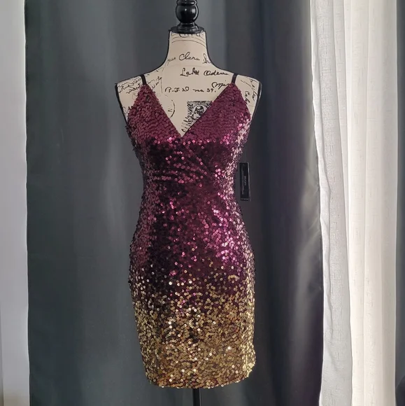 slim fit dress slacks Sequin Off-The-Shoulder Dress